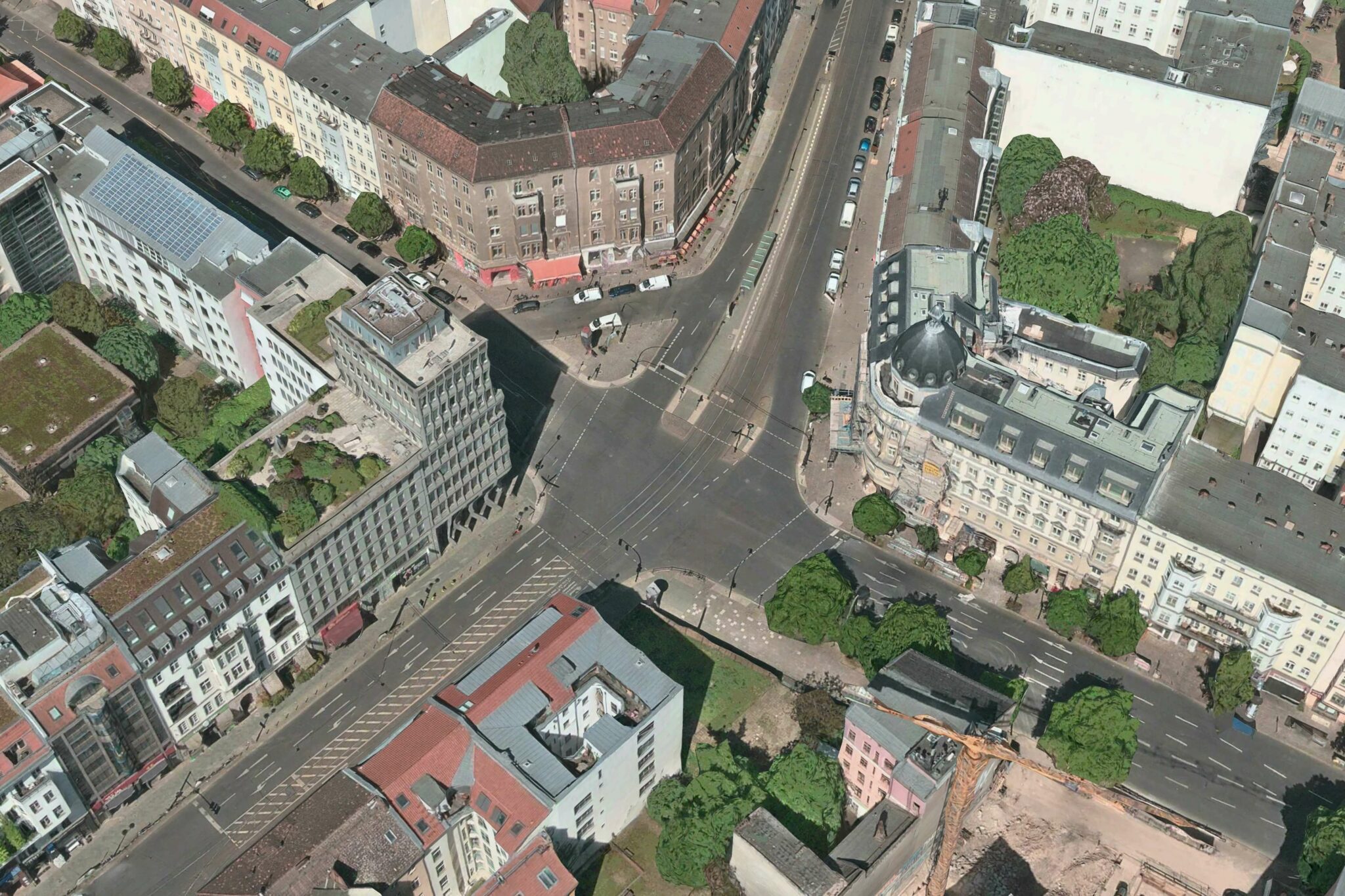 Kreuzung Friedrichstraße Torstraße autofrei Berlin by Tom Meiser & Timo Schmid vorher